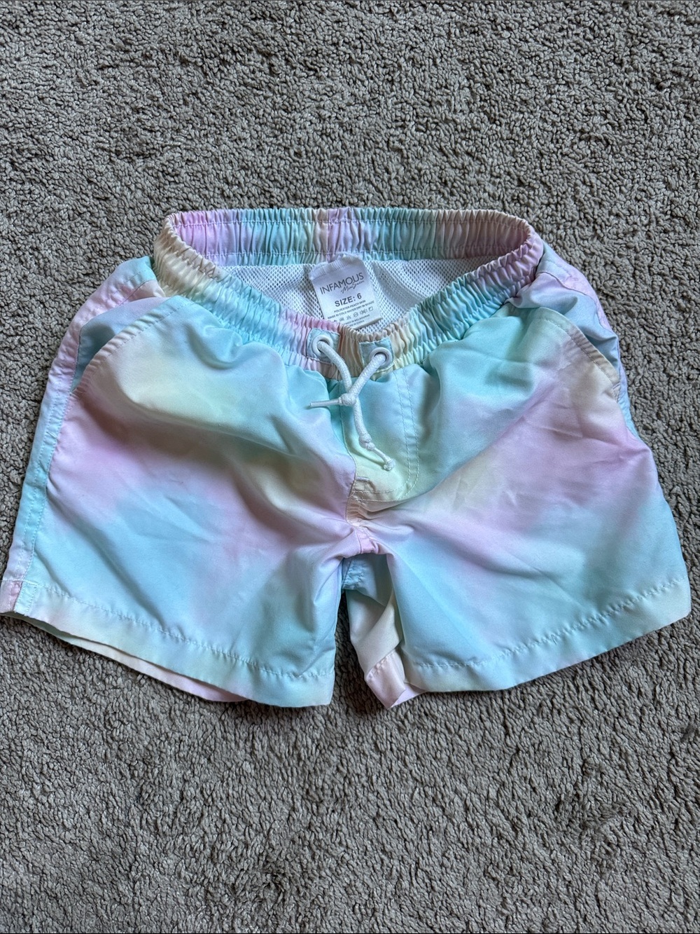 Famous Stars & Straps Pastel Tie-Dye Kids Swim Trunks - Multi